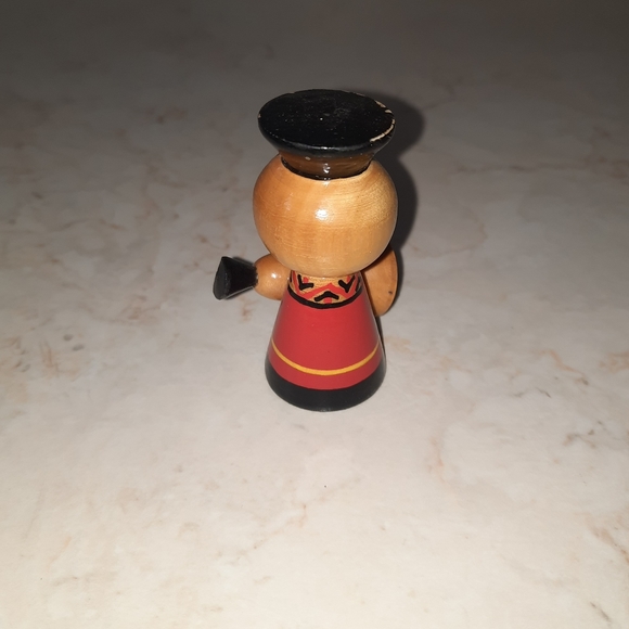Vintage Musician Figurine Miniature Wood Trinket - Picture 4 of 9